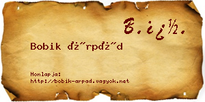 Bobik Árpád névjegykártya