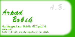 arpad bobik business card